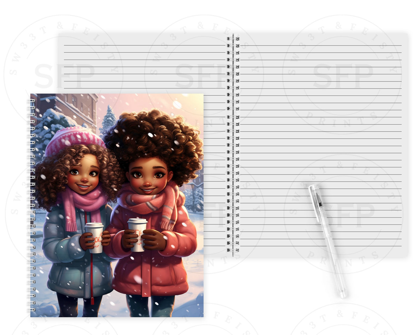 Curly Winter Spiral Notebook