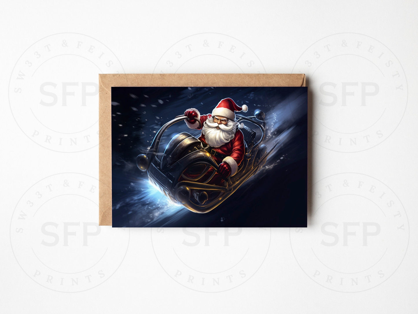 Santa Blast greeting card